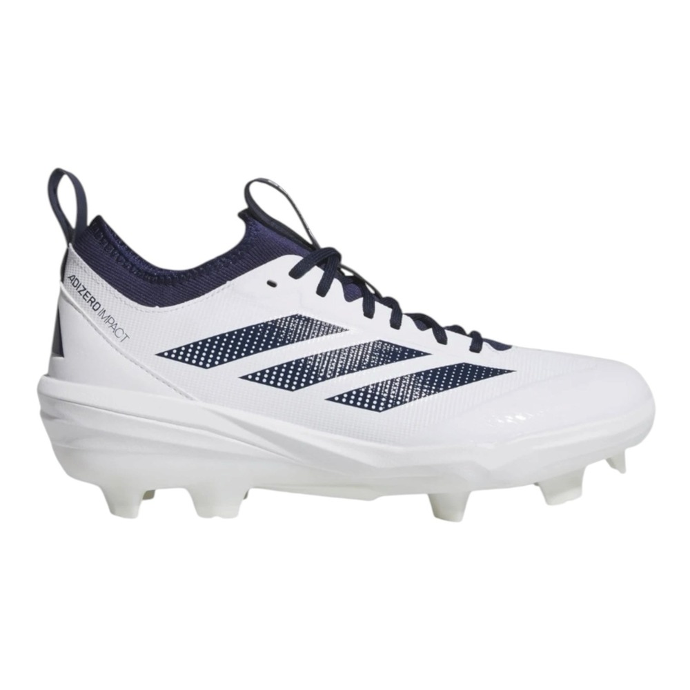 adidas Adizero Impact 2.0 TPU Cleats JH6739 Cloud White Navy Blue 2 Men Size 10